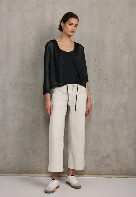 Offene Mesh-Jacke Black