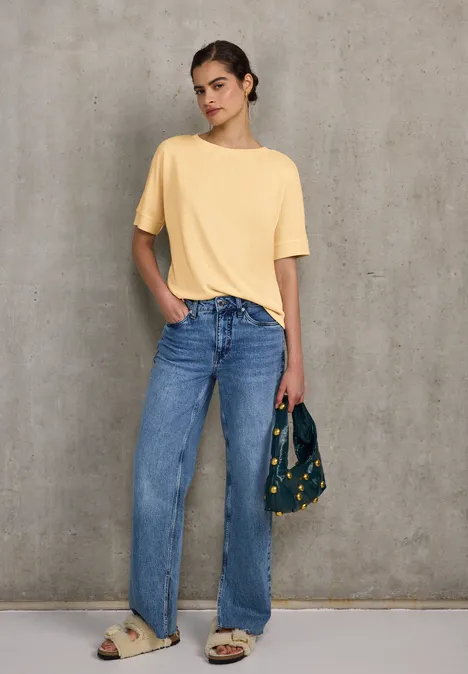 Strick-Look T-Shirt blend yellow