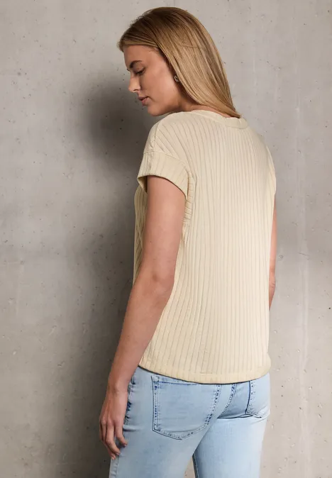 Shirt mit Rippstruktur velvet cream