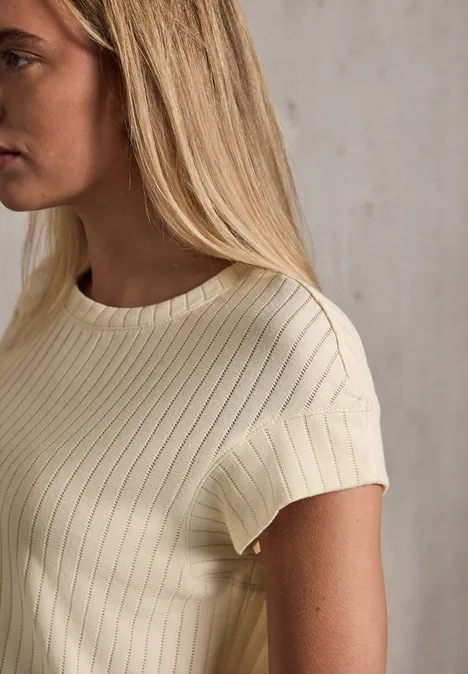 Shirt mit Rippstruktur velvet cream