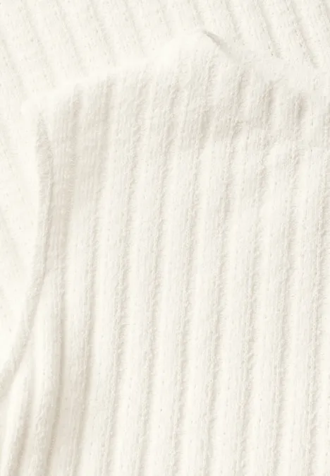 Top mit Rippstruktur off white