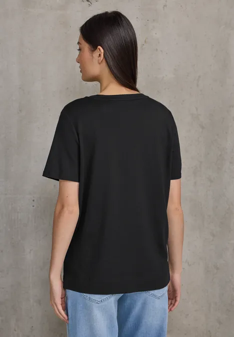 T-Shirt mit Brusttasche Black