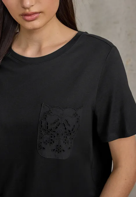 T-Shirt mit Brusttasche Black