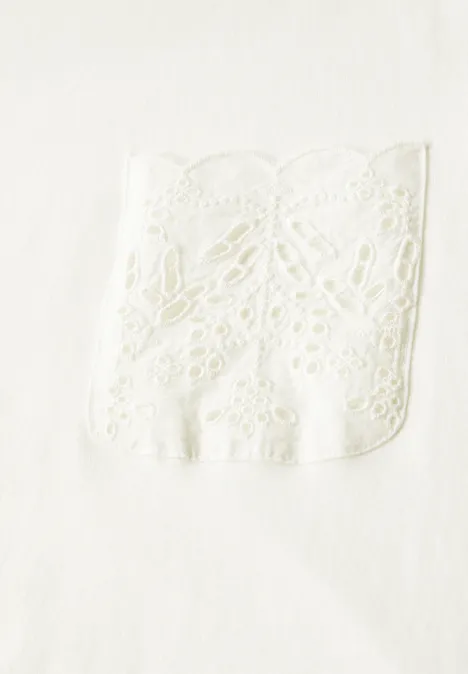 T-Shirt mit Brusttasche off white