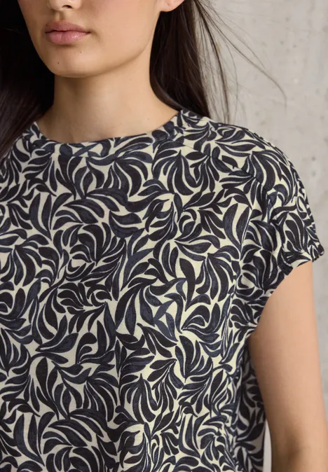 Bedrucktes Leinen-Look Shirt light sunstone beige