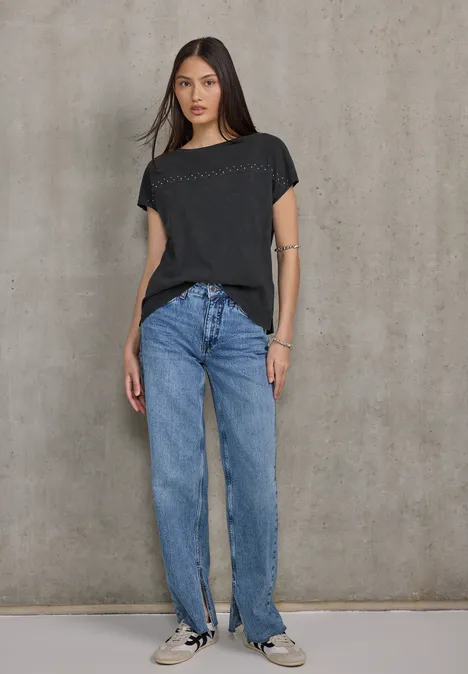 Shirt mit Schmucksteinen dusted grey