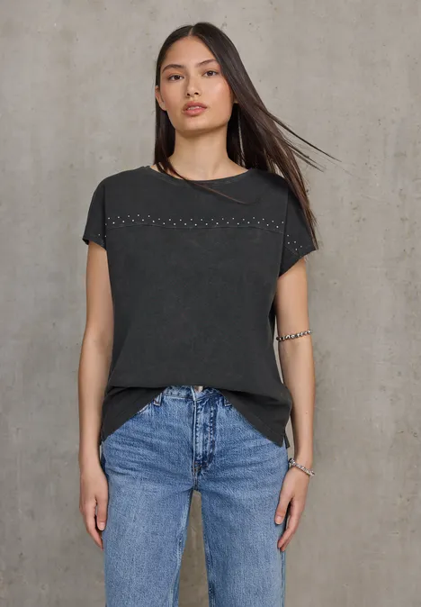Shirt mit Schmucksteinen dusted grey