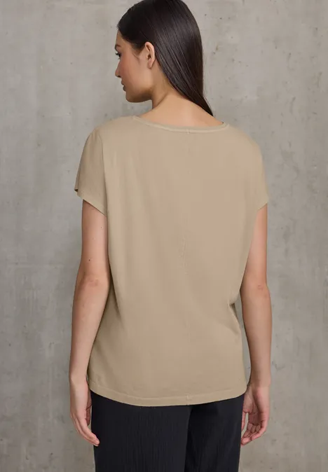 Shirt mit Schmucksteinen sandshell beige