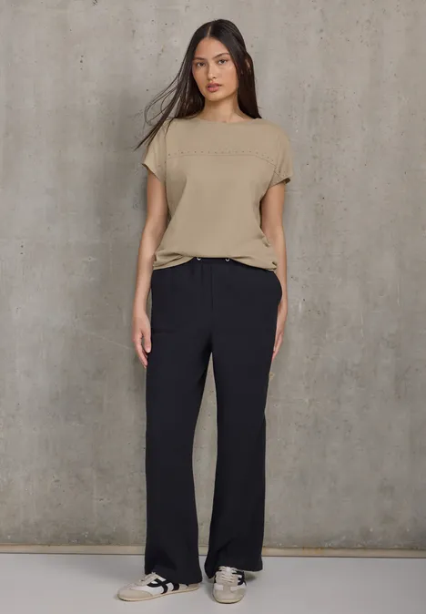 Shirt mit Schmucksteinen sandshell beige