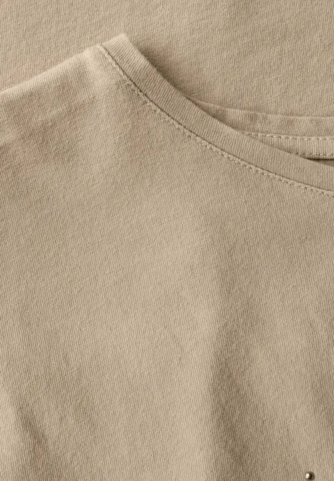 Shirt mit Schmucksteinen sandshell beige