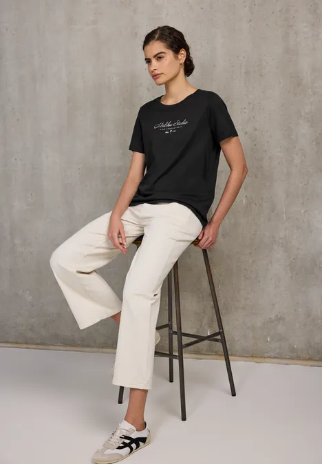 Shirt mit Folienwording Black