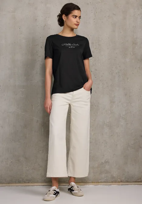 Shirt mit Folienwording Black
