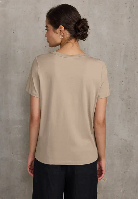 Shirt mit Folienwording sandshell beige