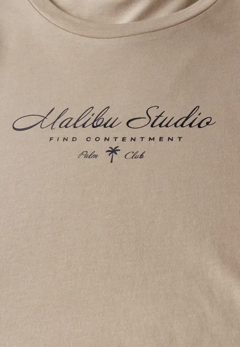 Shirt mit Folienwording sandshell beige