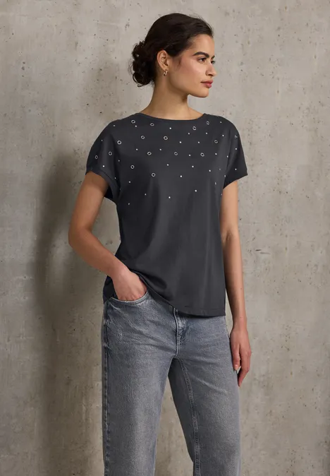 Shirt mit Nieten Artwork bristol grey