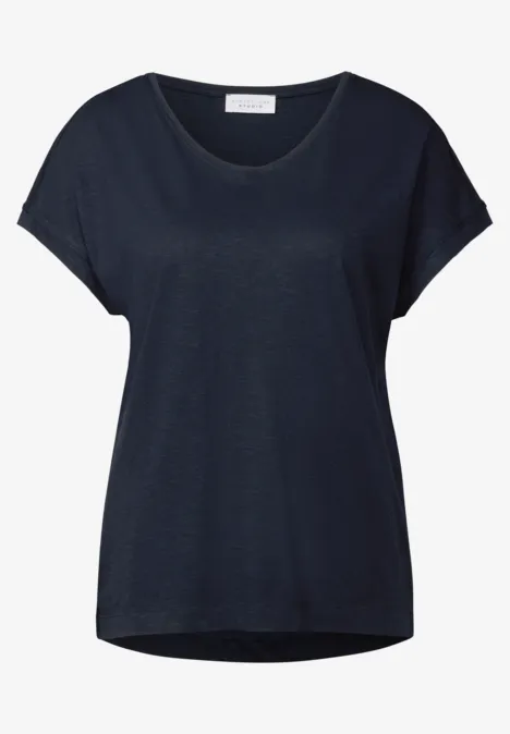 Basic V-Neck Shirt deep blue