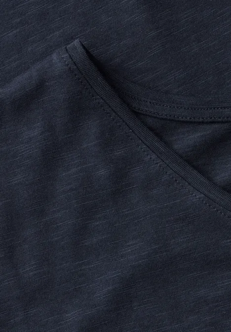 Basic V-Neck Shirt deep blue