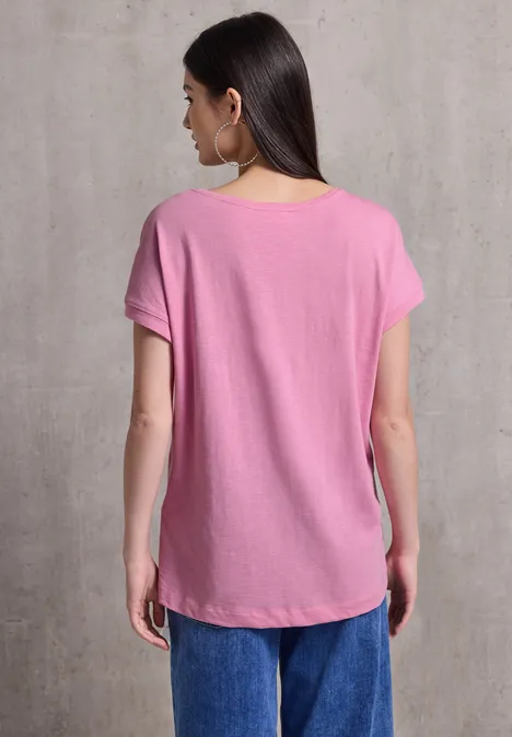 Basic V-Neck Shirt intense rose