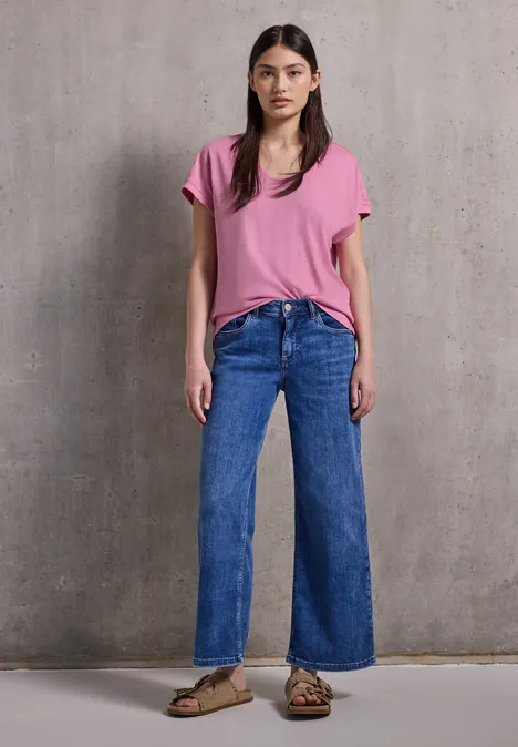 Basic V-Neck Shirt intense rose