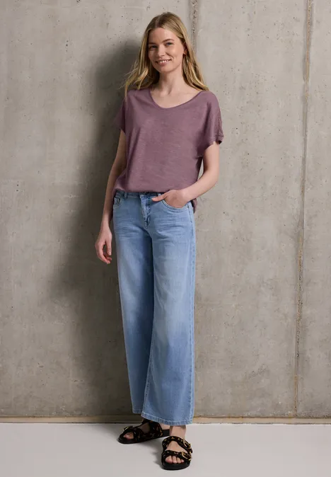 Basic V-Neck Shirt hazy rose