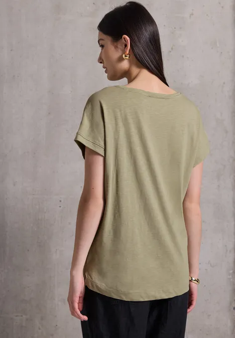 Basic V-Neck Shirt arid green