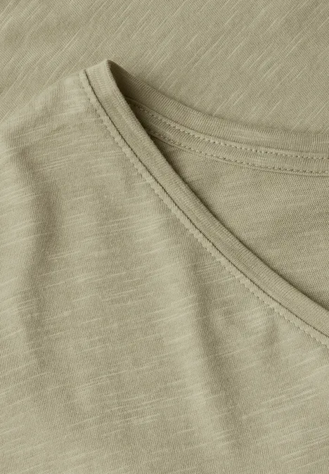 Basic V-Neck Shirt arid green