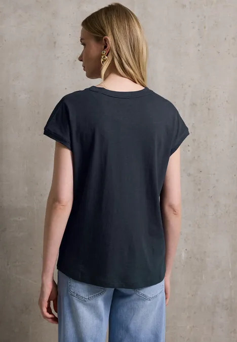 T-Shirt mit Schulterdetail deep blue