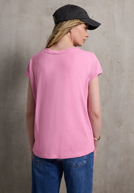 T-Shirt mit Schulterdetail intense rose