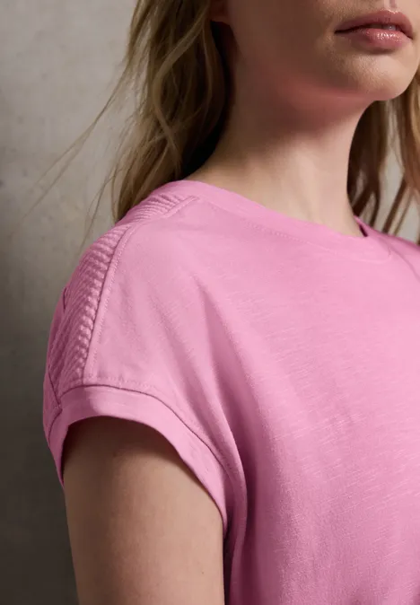 T-Shirt mit Schulterdetail intense rose