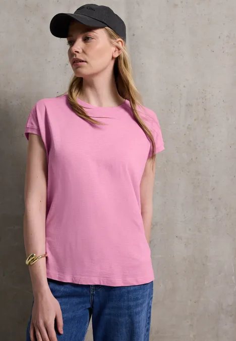 T-Shirt mit Schulterdetail intense rose