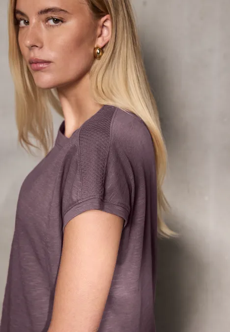 T-Shirt mit Schulterdetail hazy rose