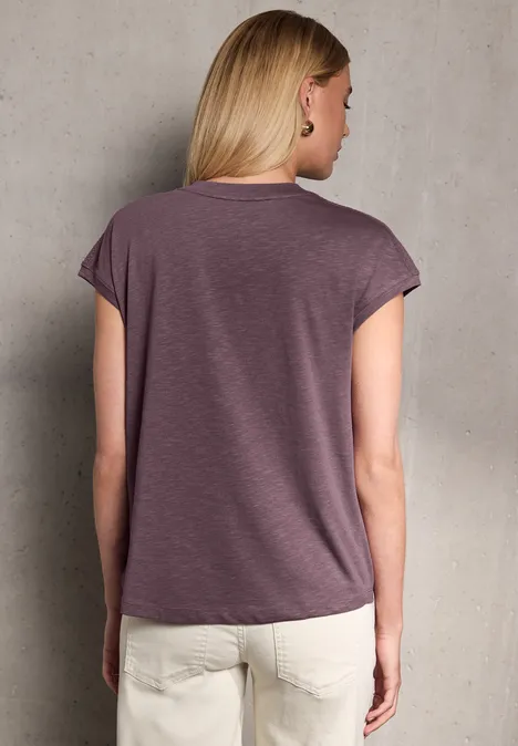 T-Shirt mit Schulterdetail hazy rose
