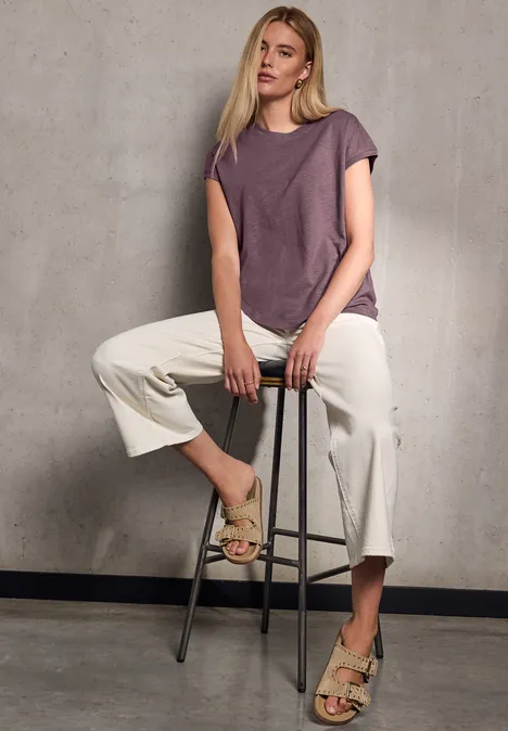 T-Shirt mit Schulterdetail hazy rose