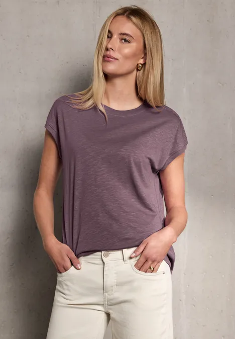 T-Shirt mit Schulterdetail hazy rose