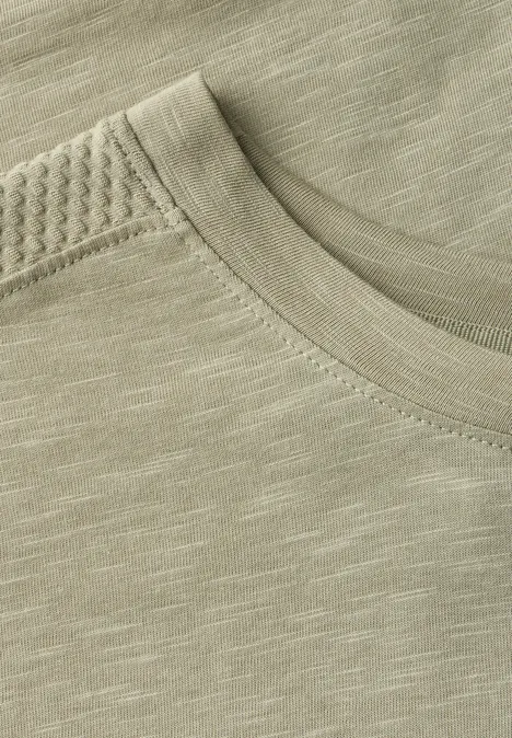 T-Shirt mit Schulterdetail arid green
