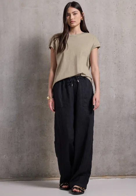 T-Shirt mit Schulterdetail sandshell beige