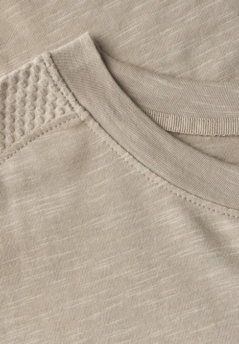 T-Shirt mit Schulterdetail sandshell beige