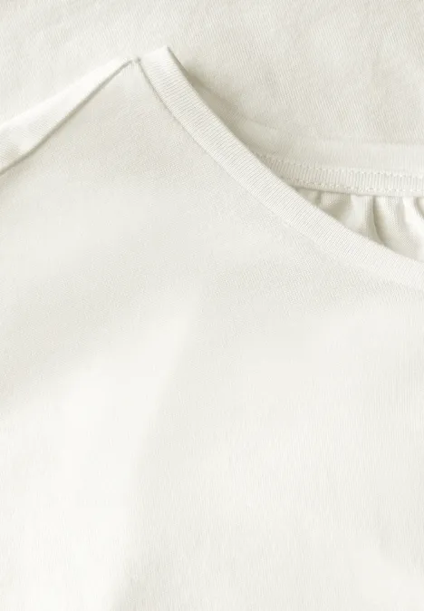 Basic Shirt mit Raffung off white