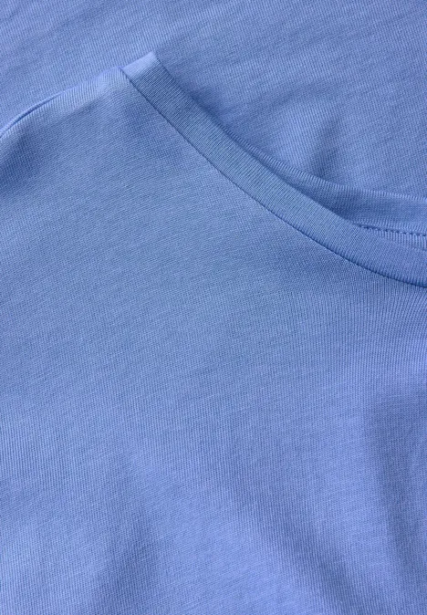 Basic Shirt mit Raffung sunset blue