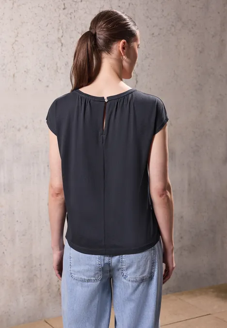 Basic Shirt mit Raffung dark void blue
