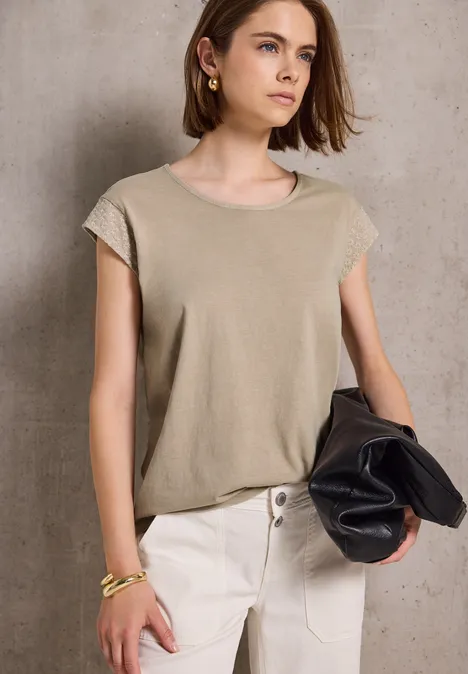 Shirt im Washed-Look sandshell beige
