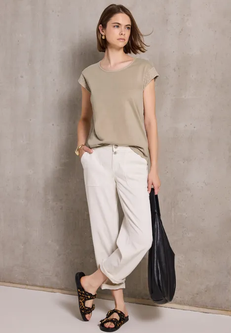 Shirt im Washed-Look sandshell beige