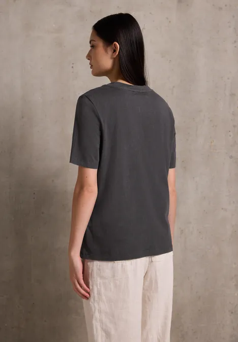 Washed-Look Shirt mit Print dusted grey