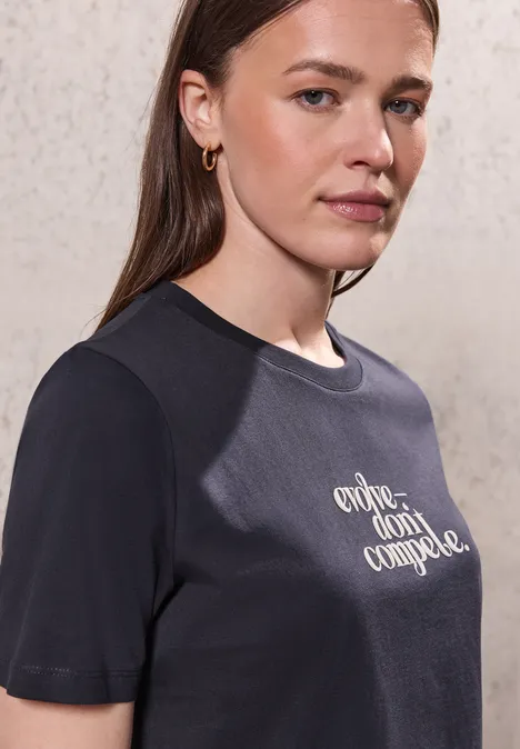 T-shirt basique avec imprimé dark void blue