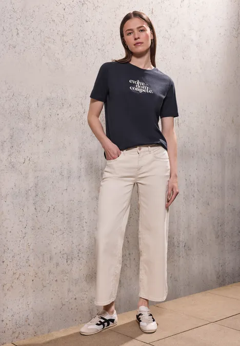 T-shirt basique avec imprimé dark void blue