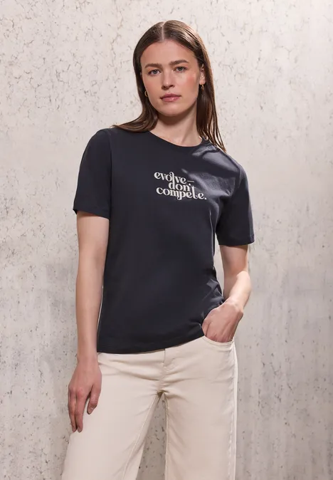 T-shirt basique avec imprimé dark void blue