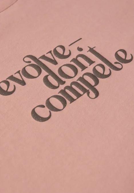 Basic T-Shirt mit Print dusty pink