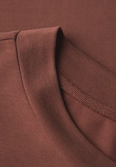 Basic Silk-Look Shirt sienna brown