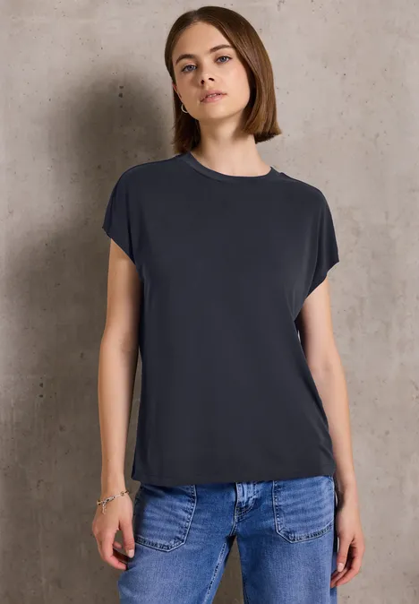 Basic Silk-Look Shirt dark void blue