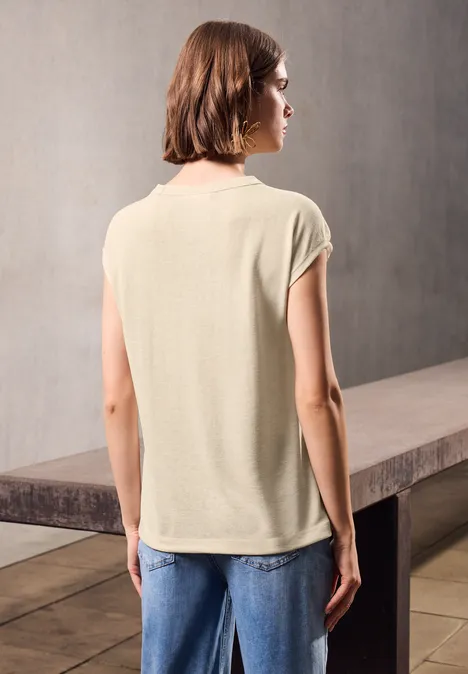 Leinen-Look Cut-Out Shirt velvet cream